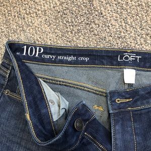 10P Loft Curvy Straight Crop jeans